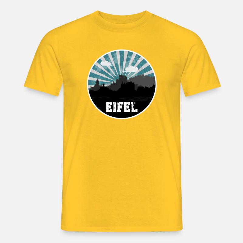Eifel Skyline Blue Hour - Männer T-Shirt - Gelb