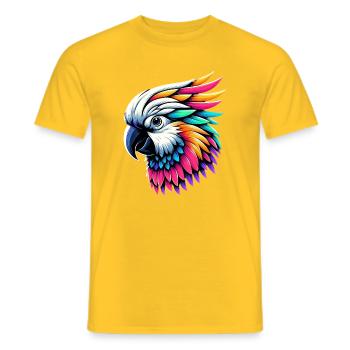 Kakadu-Papagei mit Kamm - Männer T-Shirt - Gelb - Vorne - AI Model Male 178 dark (178cm)