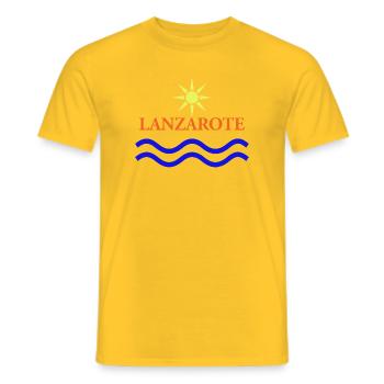 LANZAROTE-Kanarische Inseln-Spanien - Männer T-Shirt - Gelb - Vorne - AI Model Male 178 dark (178cm)