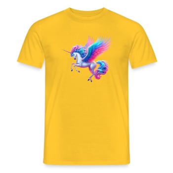 Licorne (02) - T-shirt homme - jaune - Devant - AI Model Male 178 dark (178cm)