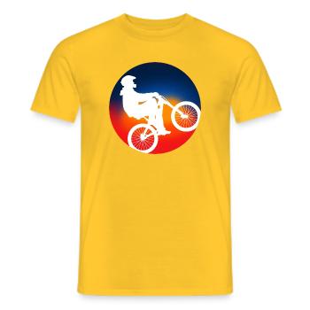 Bike Addict Spray - Men's T-Shirt - yellow - Front - AI Model Male 178 dark (178cm)