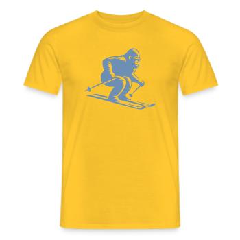 Affe Gorilla Schimpanse Ski Silhouette Design - Männer T-Shirt - Gelb - Vorne - AI Model Male 178 dark (178cm)
