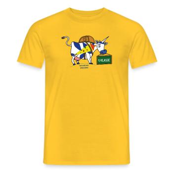 LICORNE BAVAROISE - École - T-shirt homme - jaune - Devant - AI Model Male 178 dark (178cm)