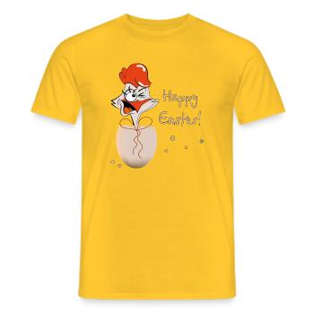 Joyeuses Pâques Coq - T-shirt homme - jaune - Devant - AI Model Male 178 dark (178cm)