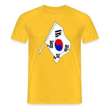 Drapeau de la Corée du Sud - T-shirt homme - jaune - Devant - AI Model Male 178 dark (178cm)