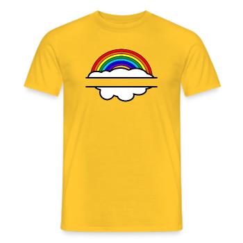 Rainbow cloud name banner - Men's T-Shirt - yellow - Front - AI Model Male 178 dark (178cm)