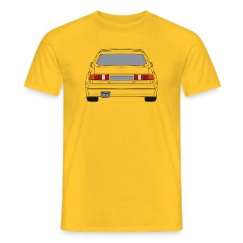German Car Rear View White - Men's T-Shirt - yellow - Front - AI Model Male 178 dark (178cm)