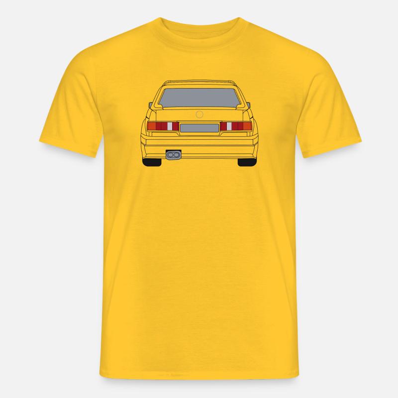 Deutsches Auto Heckansicht Weiß - Männer T-Shirt - Gelb