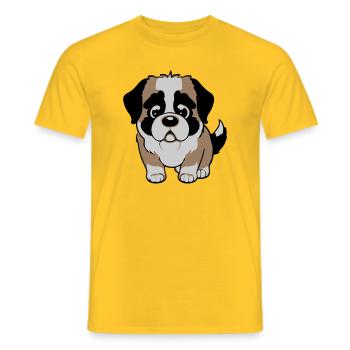 bernhardiner hund - Männer T-Shirt - Gelb - Vorne - AI Model Male 178 dark (178cm)