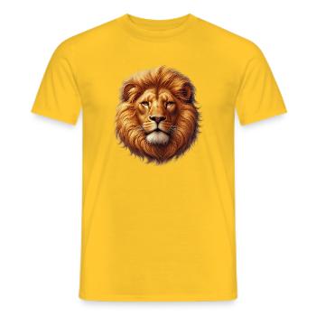 Lion - T-shirt homme - jaune - Devant - AI Model Male 178 dark (178cm)