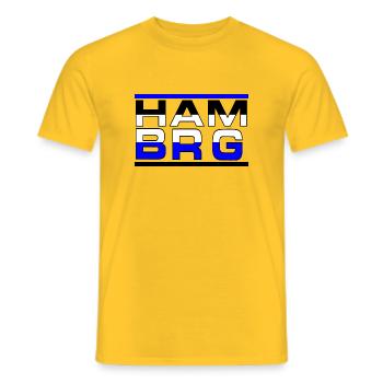 Hamburg , Tradition , Football, HAM BRG (25) - Men's T-Shirt - yellow - Front - AI Model Male 178 dark (178cm)