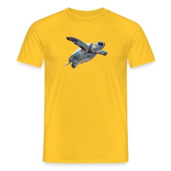 Geometrische Schildkröte Muster - Männer T-Shirt - Gelb - Vorne - AI Model Male 178 dark (178cm)