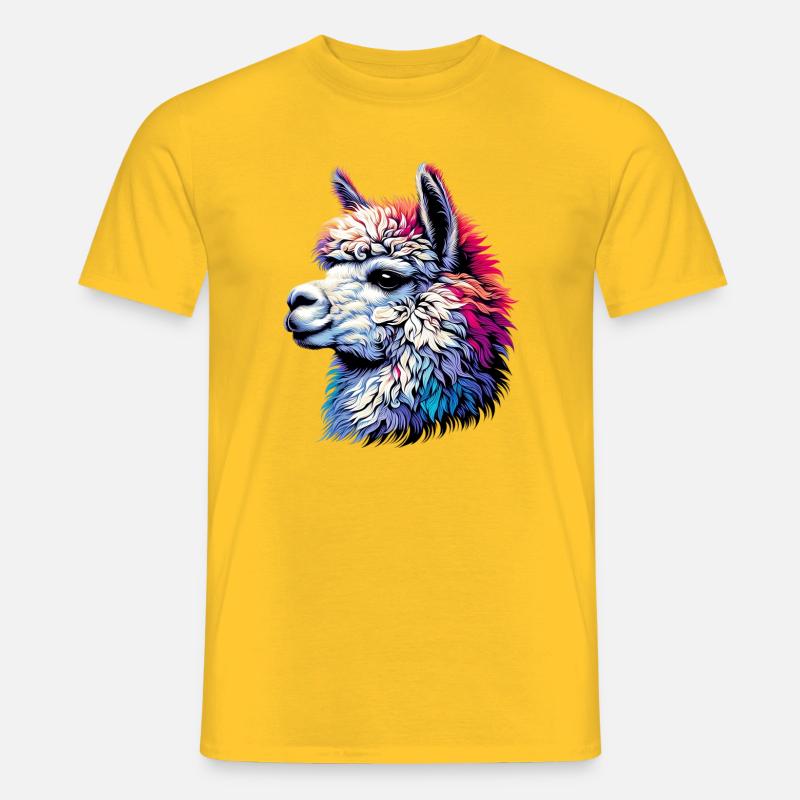 Alpaka - Männer T-Shirt - Gelb