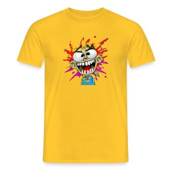 Personnage Dessin Urban Cartoon -Tagueur/Graffeur - T-shirt homme - jaune - Devant - AI Model Male 178 dark (178cm)