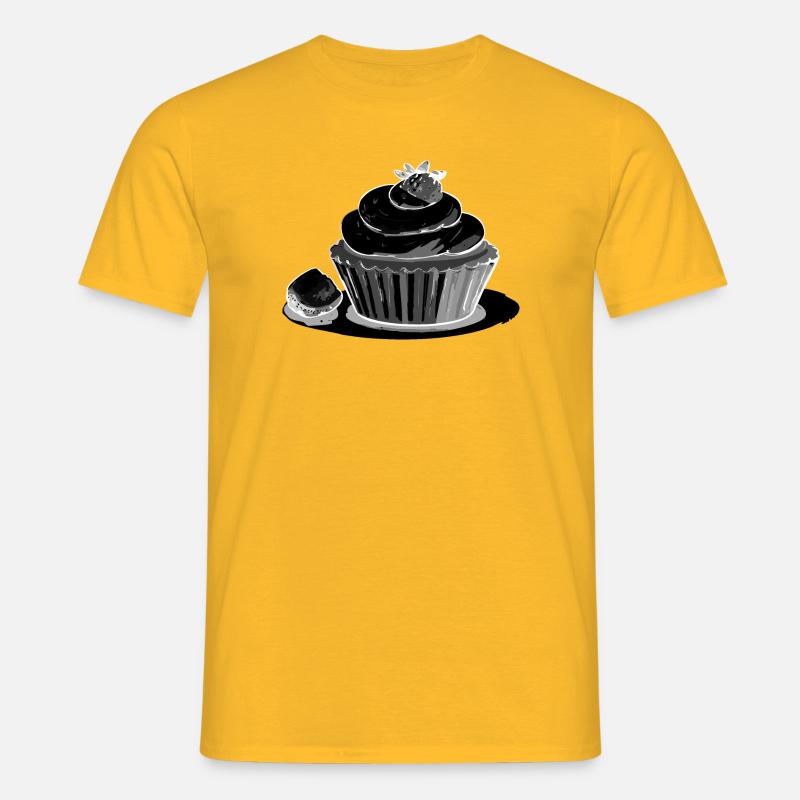 Cupcake Strawberry - Men's T-Shirt - yellow