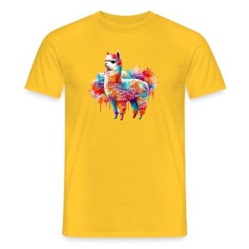 Alpaca - Men's T-Shirt - yellow - Front - AI Model Male 178 dark (178cm)