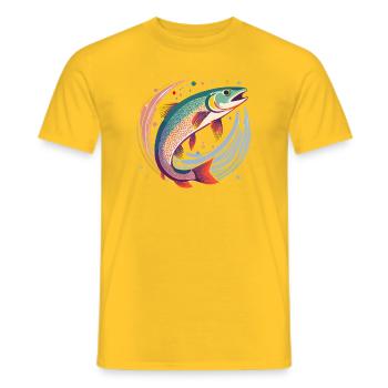 Truite dans l’eau - T-shirt homme - jaune - Devant - AI Model Male 178 dark (178cm)