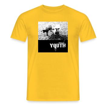 Unschuldige Jugend mit Schaf Motiv - Männer T-Shirt - Gelb - Vorne - AI Model Male 178 dark (178cm)