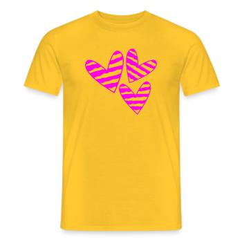 HEART - Men's T-Shirt - yellow - Front - AI Model Male 178 dark (178cm)