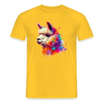 Alpaca - Men's T-Shirt - yellow - Front - AI Model Male 178 dark (178cm)