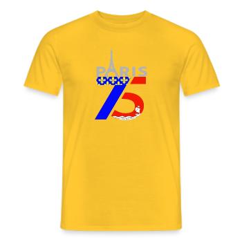 Paris - Männer T-Shirt - Gelb - Vorne - AI Model Male 178 dark (178cm)