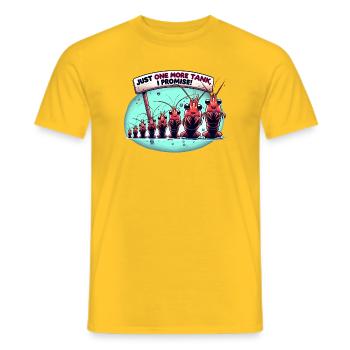 Aquarium de crevettes, Passe-temps aquatique, Nano aquarium - T-shirt homme - jaune - Devant - AI Model Male 178 dark (178cm)