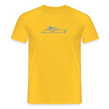 Motorboot Yacht Silhouette Minimal Design - Männer T-Shirt - Gelb - Vorne - AI Model Male 178 dark (178cm)