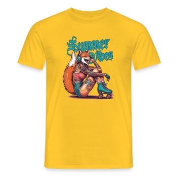 summer vibes sommer eis vintage 60er sixtys - Männer T-Shirt - Gelb - Vorne - AI Model Male 178 dark (178cm)