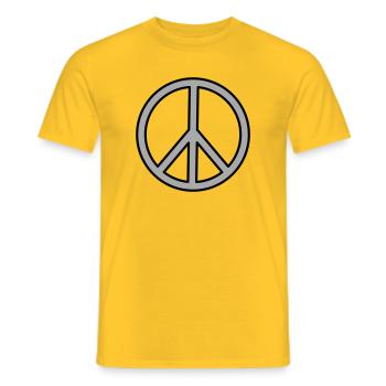 Signe de paix - T-shirt homme - jaune - Devant - AI Model Male 178 dark (178cm)