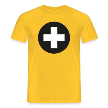 Icône Plus - T-shirt homme - jaune - Devant - AI Model Male 178 dark (178cm)