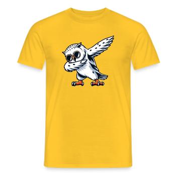 Coole Schneeeule Dabbing Pose - Männer T-Shirt - Gelb - Vorne - AI Model Male 178 dark (178cm)