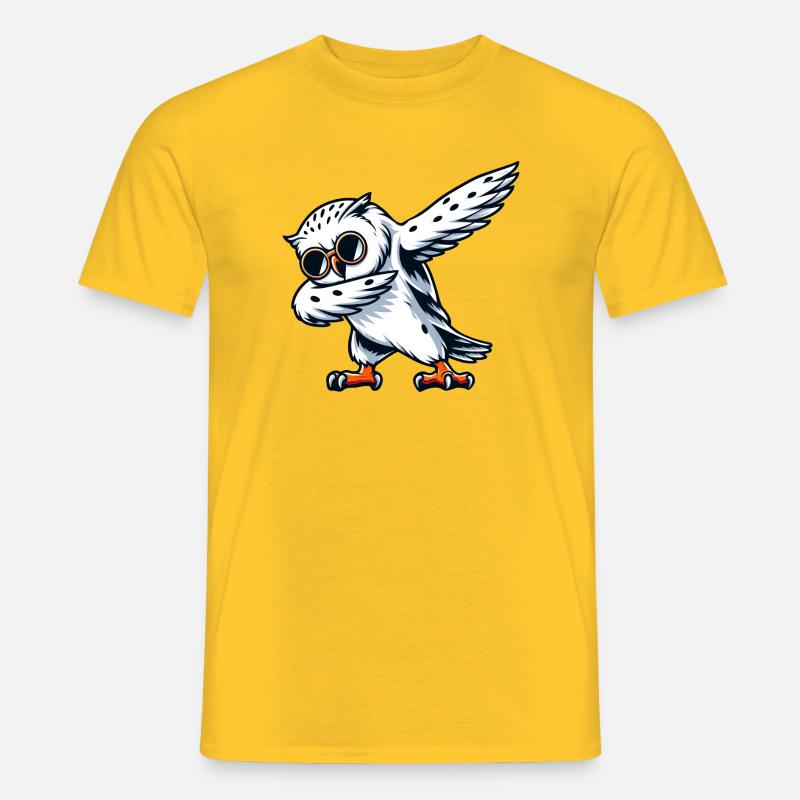 Coole Schneeeule Dabbing Pose - Männer T-Shirt - Gelb