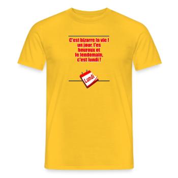 Morgen ist Montag - Männer T-Shirt - Gelb - Vorne - AI Model Male 178 dark (178cm)