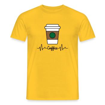 Couleur de la tasse à café - T-shirt homme - jaune - Devant - AI Model Male 178 dark (178cm)