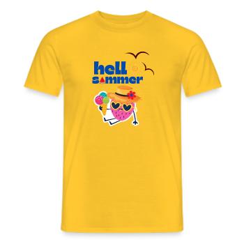 Sommerlicher Erdbeeren und Eis Cartoon - Männer T-Shirt - Gelb - Vorne - AI Model Male 178 dark (178cm)