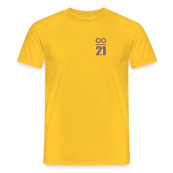 Réserve de valeur de Bitcoin Dictons Infini 21 millions - T-shirt homme - jaune - Devant - AI Model Male 178 dark (178cm)