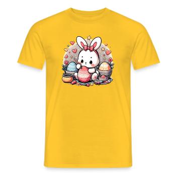 Easter preparations - Men's T-Shirt - yellow - Front - AI Model Male 178 dark (178cm)