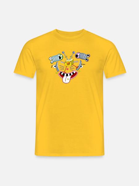 Sjovt billede, fræk klovnekylling ansigt - Mænd T-shirt - gul