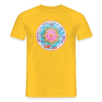 Sanfter Seelen Lotus - Sonja Ariel von Staden - Männer T-Shirt - Gelb - Vorne - AI Model Male 178 dark (178cm)