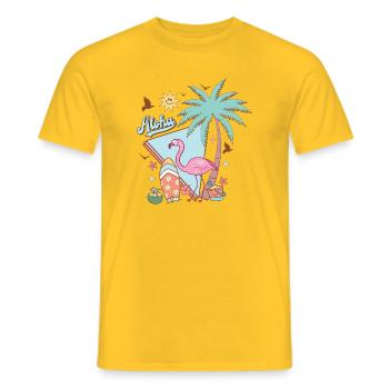 Aloha Summer - Men's T-Shirt - yellow - Front - AI Model Male 178 dark (178cm)