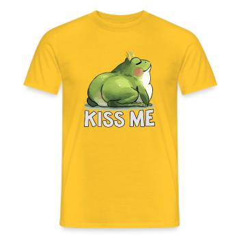 Königliche Kröte Küss Mich fetter frosch - Männer T-Shirt - Gelb - Vorne - AI Model Male 178 dark (178cm)