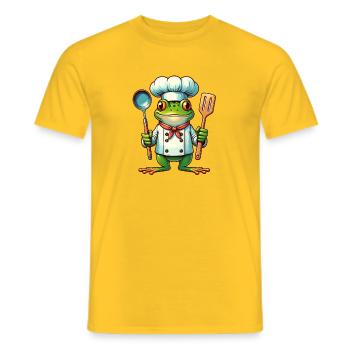 Chef Grenouille Drôle Cuisine Design - T-shirt homme - jaune - Devant - AI Model Male 178 dark (178cm)
