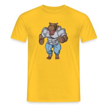 Ein anthropomophisches Nilpferd - Männer T-Shirt - Gelb - Vorne - AI Model Male 178 dark (178cm)