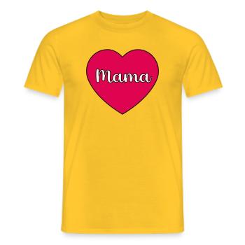 mommy heart - Men's T-Shirt - yellow - Front - AI Model Male 178 dark (178cm)