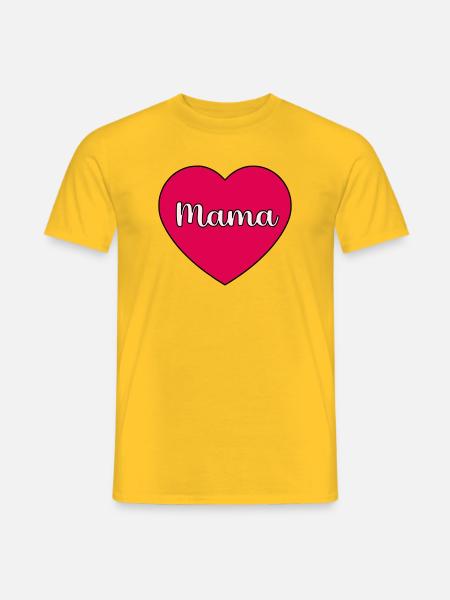 Mama-Herz - Männer T-Shirt - Gelb