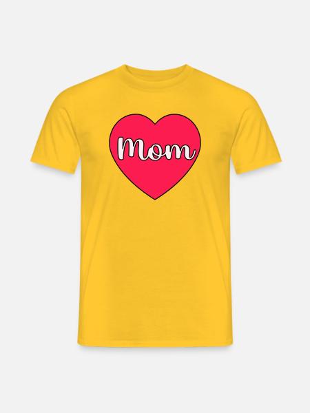 Mom Heart - Men's T-Shirt - yellow