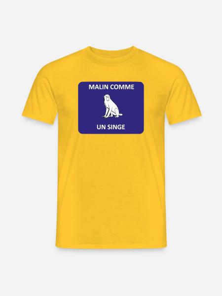 Clever as a monkey - Men's T-Shirt - yellow