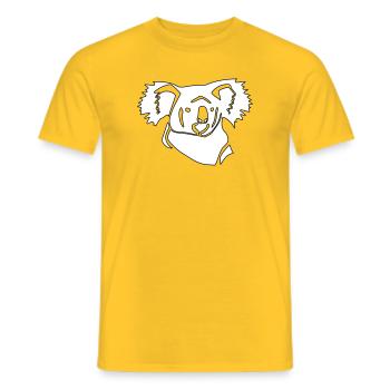 Koala Linienkunst - Männer T-Shirt - Gelb - Vorne - AI Model Male 178 dark (178cm)