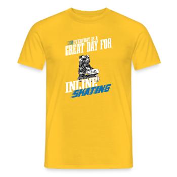 Inline Skating - Männer T-Shirt - Gelb - Vorne - AI Model Male 178 dark (178cm)