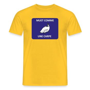 Silent as a carp - Men's T-Shirt - yellow - Front - AI Model Male 178 dark (178cm)